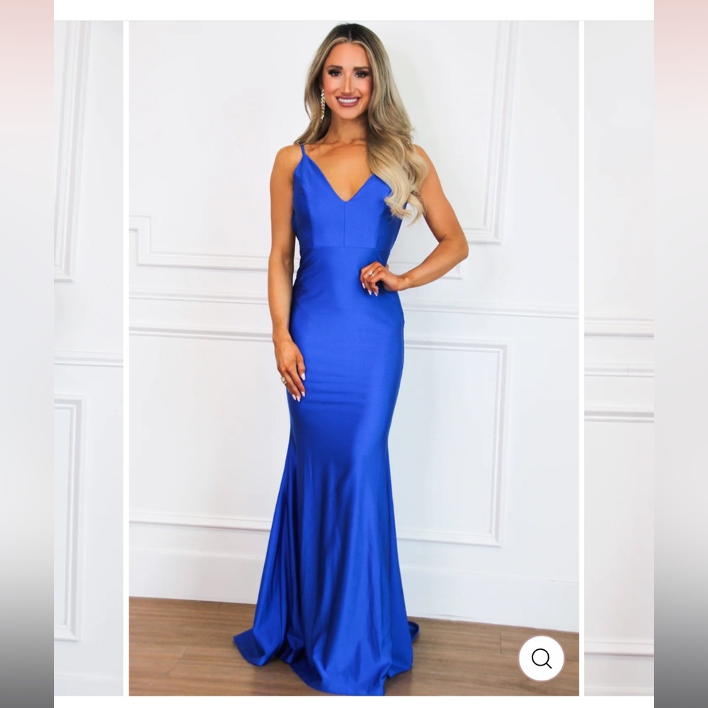 BACKLESS FORMAL DRESS ROYAL BLUE